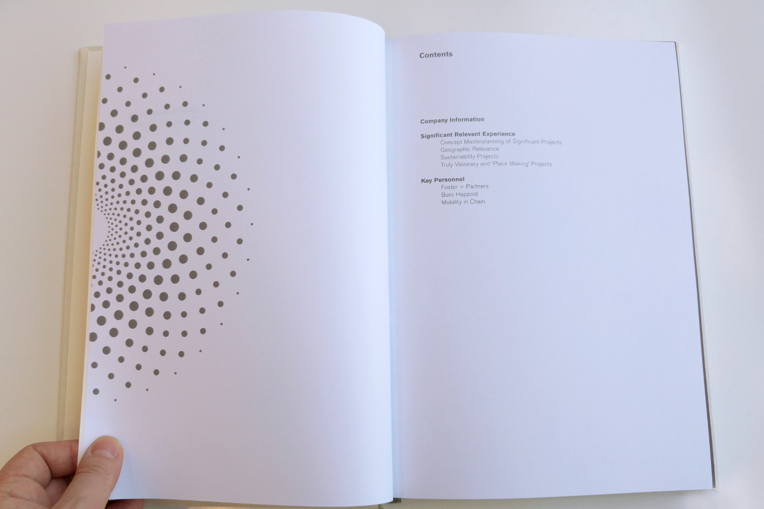 Contents pages of Bee'ah reports showing application of logo design as graphic device