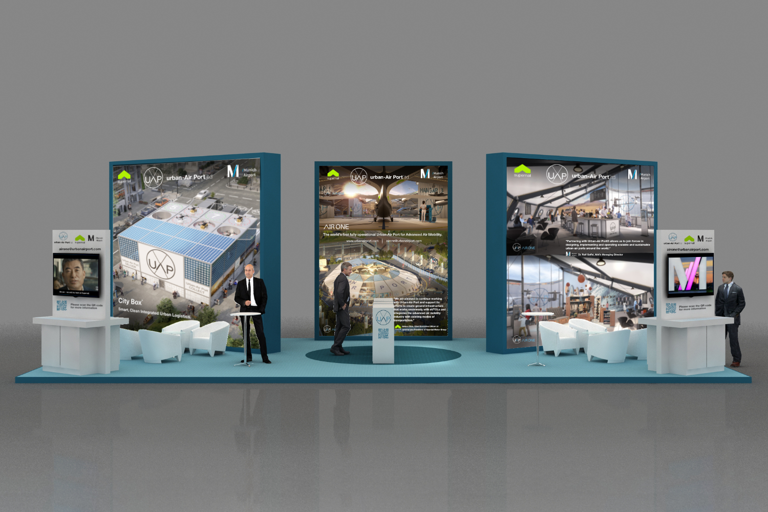 Design for Urban-Air Port's stand at the 2022 LEAP Conference 